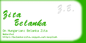 zita belanka business card